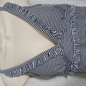 Isabel Maternity V-Neck Micro Ruffle One Piece Maternity Swimsuit , M (D/DD) Bla